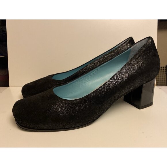 Thierry Rabotin EU 39 Black Pumps Soft Textured Leather Patent Heel Italy US 5.5 - Picture 5 of 12